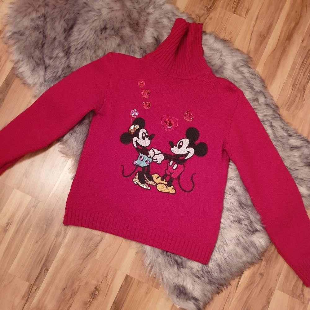 Mickey Mouse Red Natural Wool Sweater